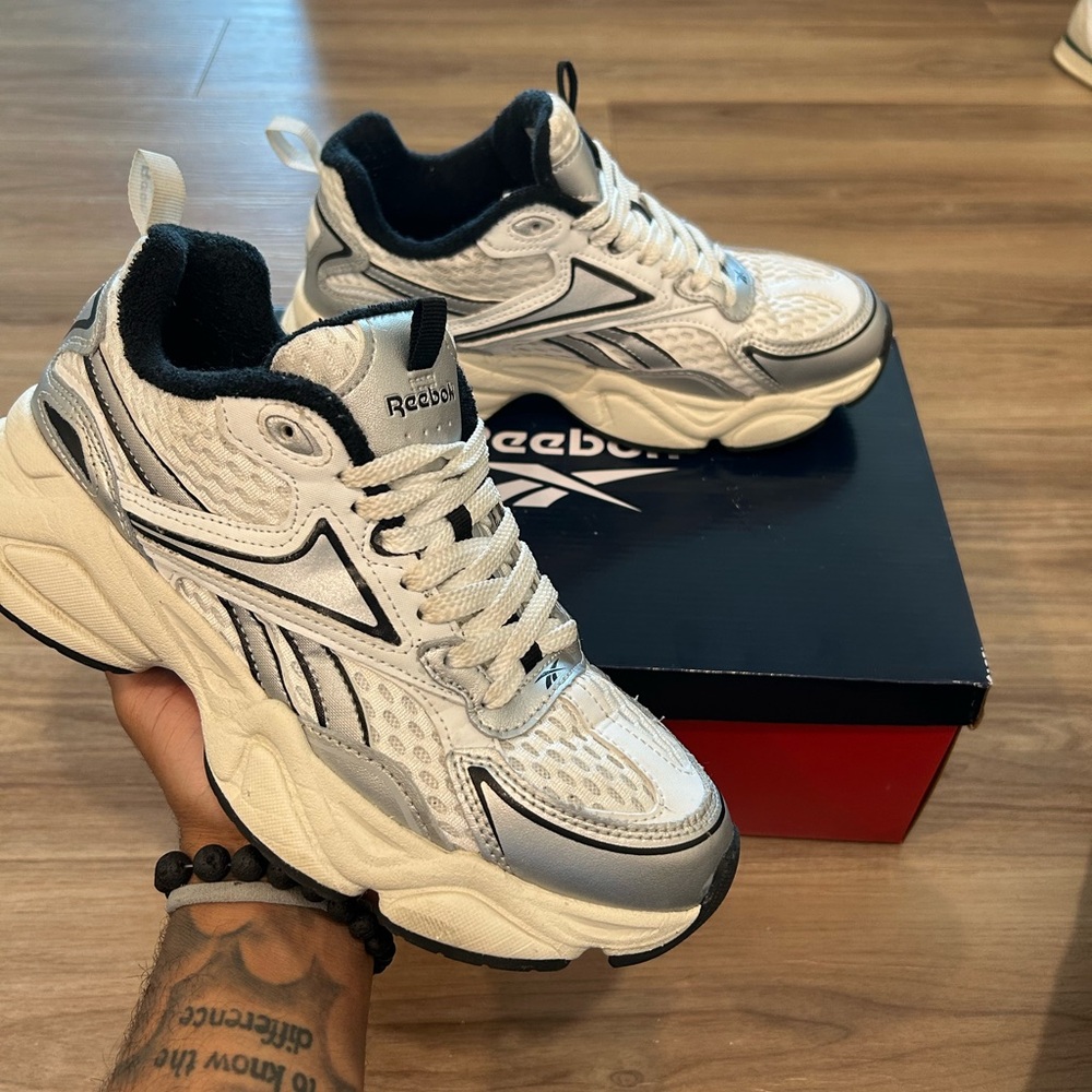 Reebok White and Gray Athletic Shoes